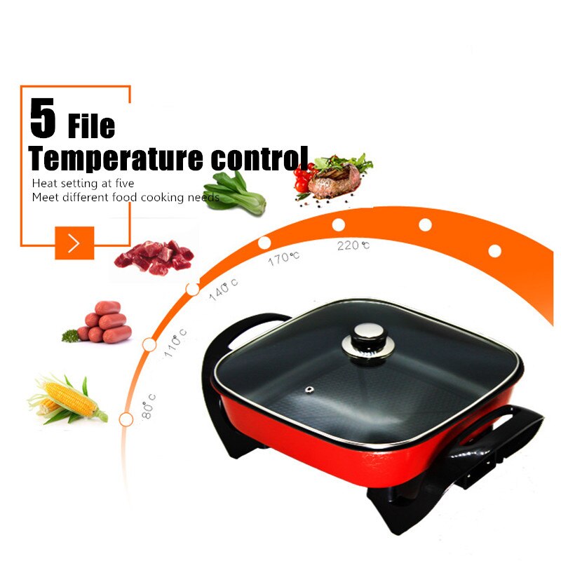 1500W 5.5L 220V Multifonctionnel Cuisinière Électrique Chauffage Poêle Potée Nouilles Riz Oeufs BARBECUE Soupe Cuiseur vapeur Cuiseur À Vapeur