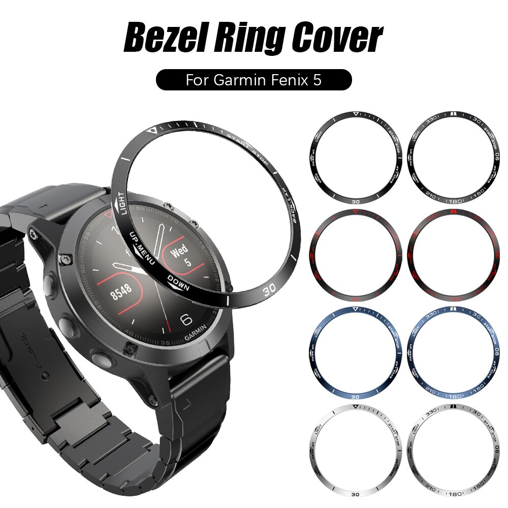 Cadre de couverture en métal pour Garmin Fenix 5 montre intelligente cadran lunette anneau style boîtier adhésif couverture Anti-rayure Protection anneau