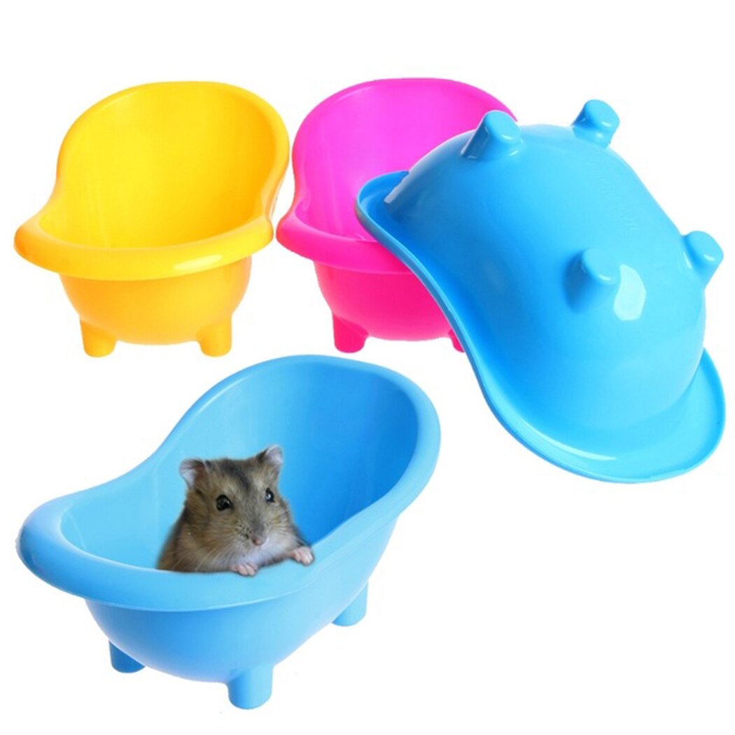 Bañera de hámster para mascotas, Mini bañera portátil para baño de mascotas, baño de arena, bañera de plástico para jerbos, accesorios para Animal PEQUEÑO