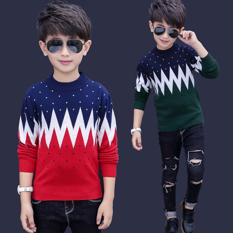 Pull à col rond pour garçon, produit en coton, garde au , vêtements d'hiver pour enfants