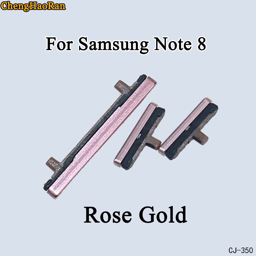 ChengHaoRan 1Set For Samsung Galaxy Note 8 Phone case volume power volume mute button side button repair parts replacement: Note 8-Rose Gold