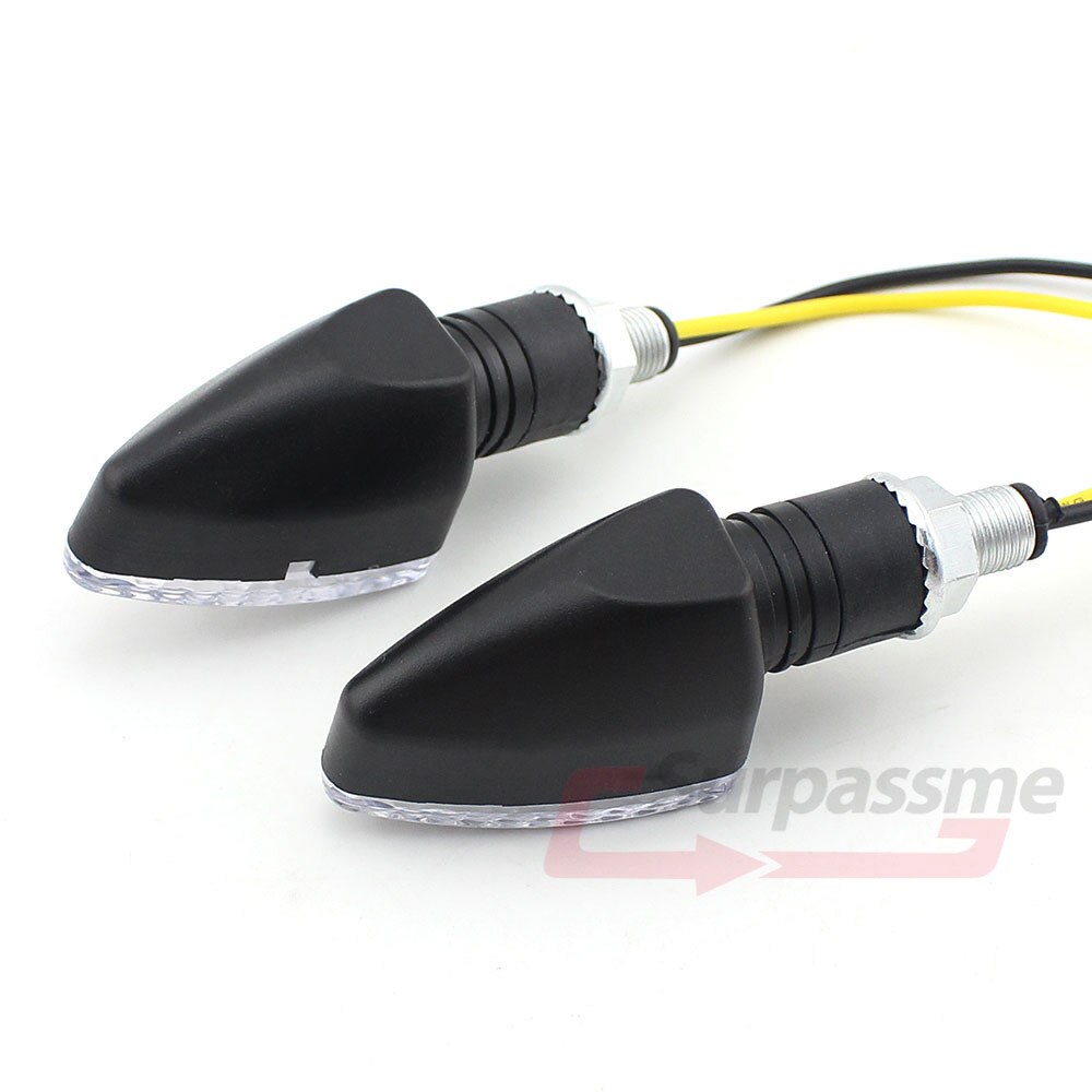 2 uds. LED amarillo Universal para motocicleta, luces de señal de giro, indicadores, lámpara intermitente, accesorios de luz diurna para motocicleta