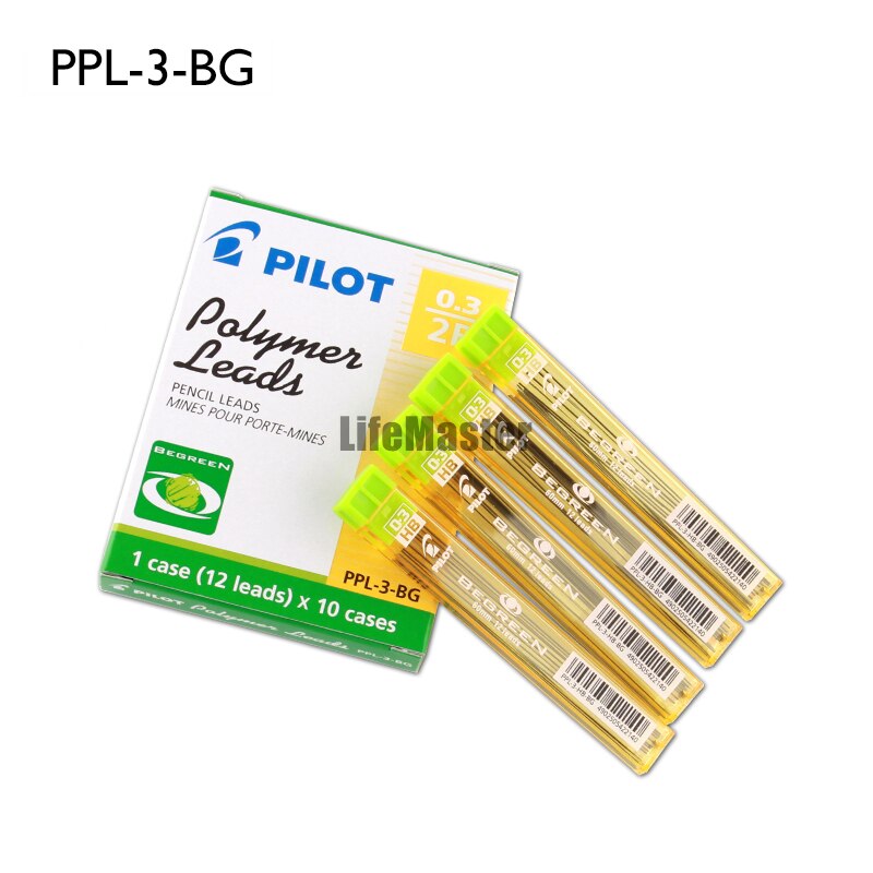 Lifemaster pilot polymer bly 10 rør / parti mekanisk blyantpåfyldning 0.3 mm/0.5 mm/0.7 mm 60mm 2b/ hb ppl -3/5/7