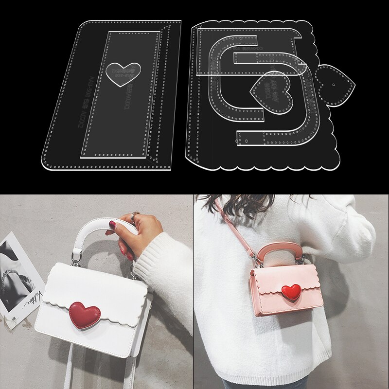 1Set Bag Acrylic Sewing Pattern Messenger bag Template DIY Leathercrafts Template 19*13*6.5cm