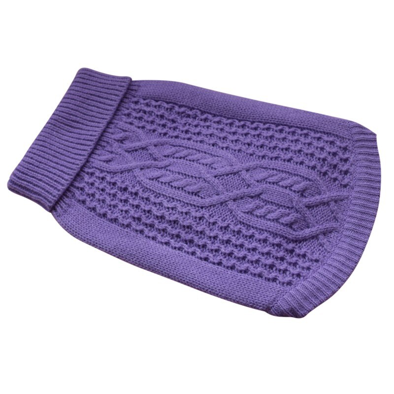 Autumn& Winter Solid Dog Sweater Warm Pet sweater Autumn& Winter dog clothes roupas para cachorro Pet clothing: Purple  / S