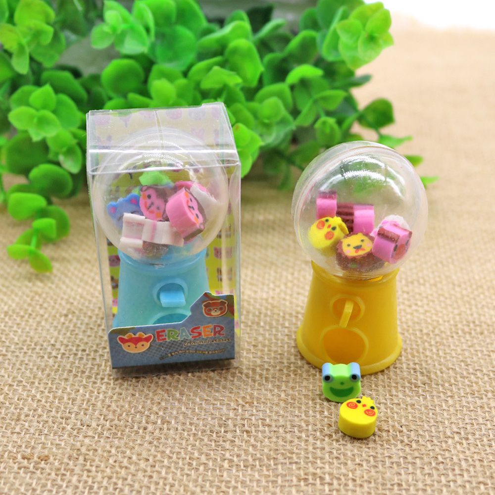 Novelty Gag Toys Anti-stress Fruit Animal Shaped Candy Machine Eraser Mini Rubber School Office Correction Supplies Kids: Animal