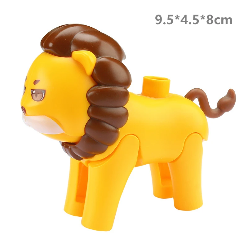 Big Building Blocks Zoo Animal Figure Accessories Frog Snail Dog Comptatible Large Bricks Children Kids Assembly Toys Party