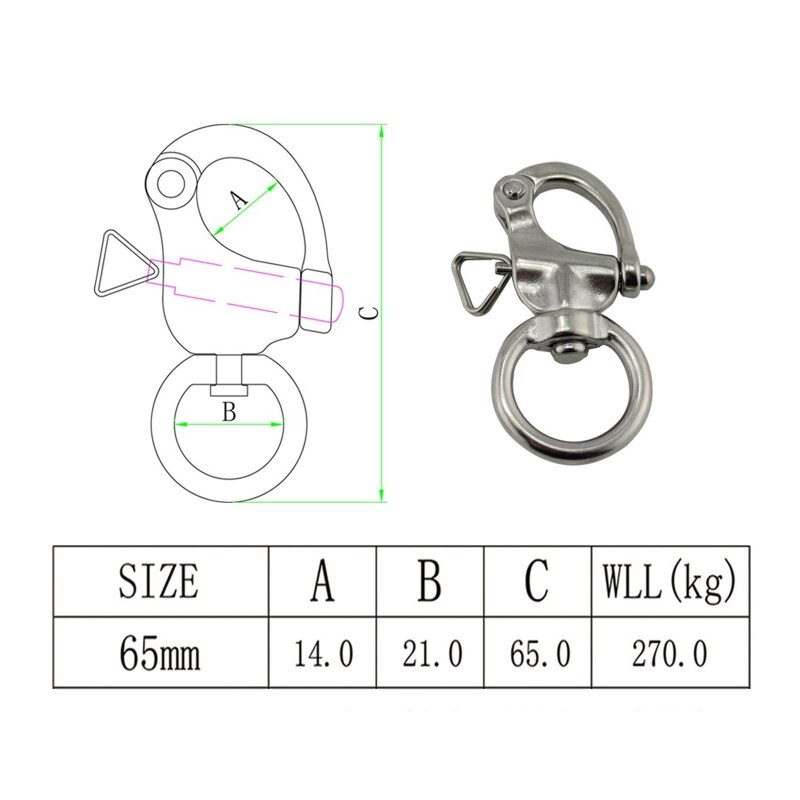Round Stainless Steel Quick Release Swivel Shackle Mayitr Marine Boat Anchor Chain Eye Shackle Swivel Snap Hook Hardware