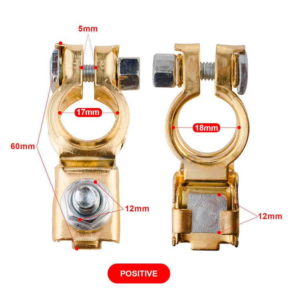 Battery terminals with protective caps, battery terminals, car battery terminals (2 pieces/set)