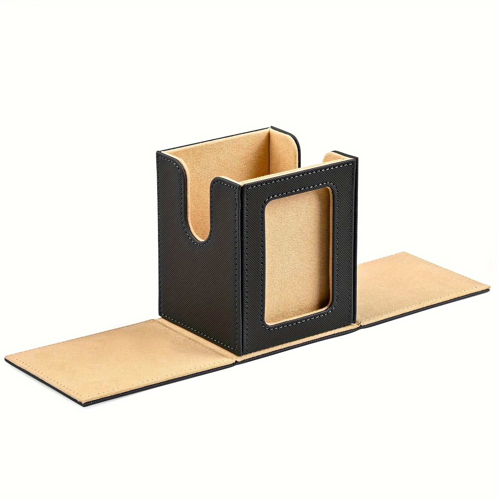 Card Deck Box with Display Window,Trading Card Storage Case,Holds 120+ Single Sleeved Cards,PU Leather Card Box for TCG Card: Silver