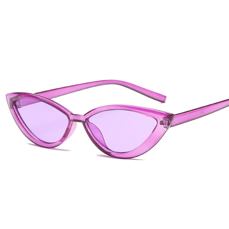Gafas de sol con montura transparente de estilo de ojo de gato COOYOUNG, accesorios de verano rojos para mujer, gafas de sol femeninas a la para la playa UV400: C7Purple