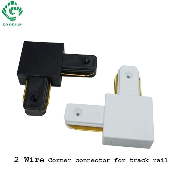 GAAN OCEAAN Track Connector Connectors 2 Draad Spoor Rail Connector Hoek Rechte Tracks Lighitng Armatuur Onderdelen Connectors: 2 Wire Corner / WHITE