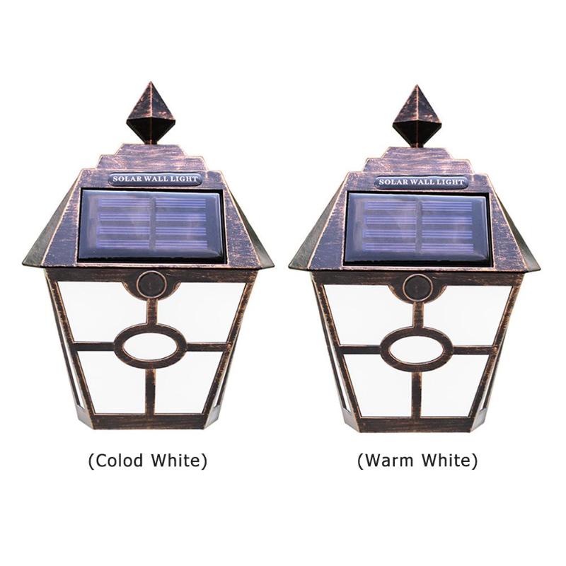 Retro 2LED Solar Wandlamp Buiten Waterdicht Tuin Hek Beveiliging Licht LED energiebesparende energiebesparende Lont