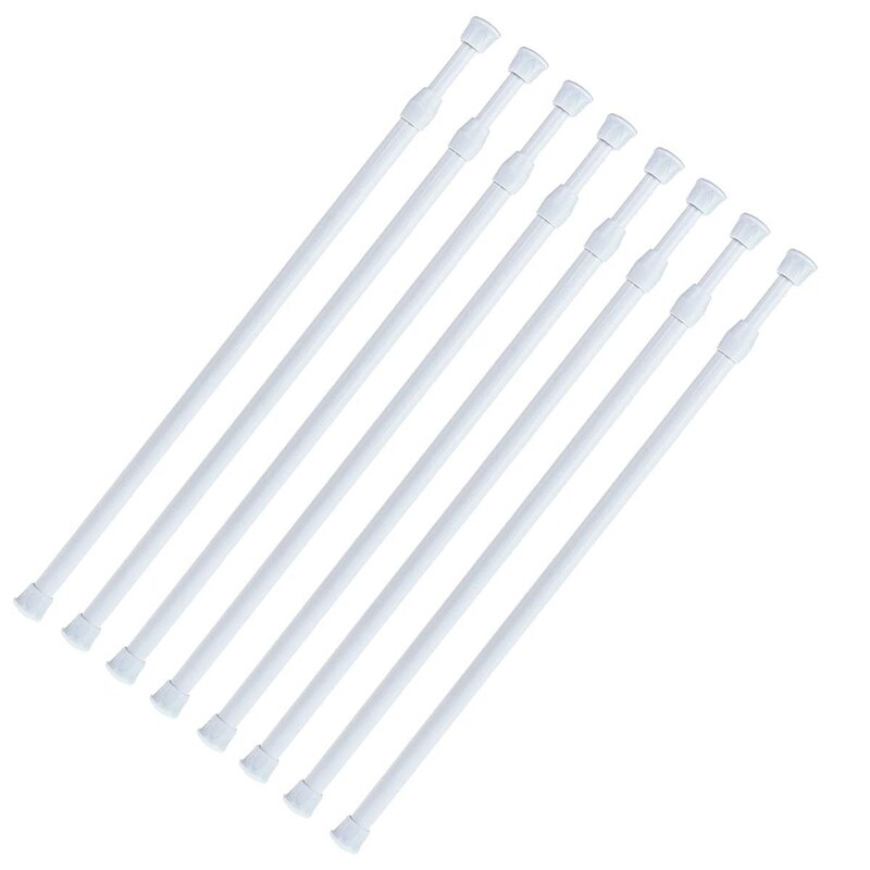 8 kleine spanstangen 15.7 inch  to 28 inch veer uitschuifbaar gordijn gordijn douchegordijn telescopische stang voor keukenkast cu: Default Title