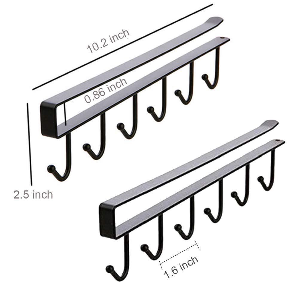Botique -2 stk krus kroge kopper vinglas opbevarings kroge køkkenredskaber bælter og tørklæde hængende krogeholder under førerhus