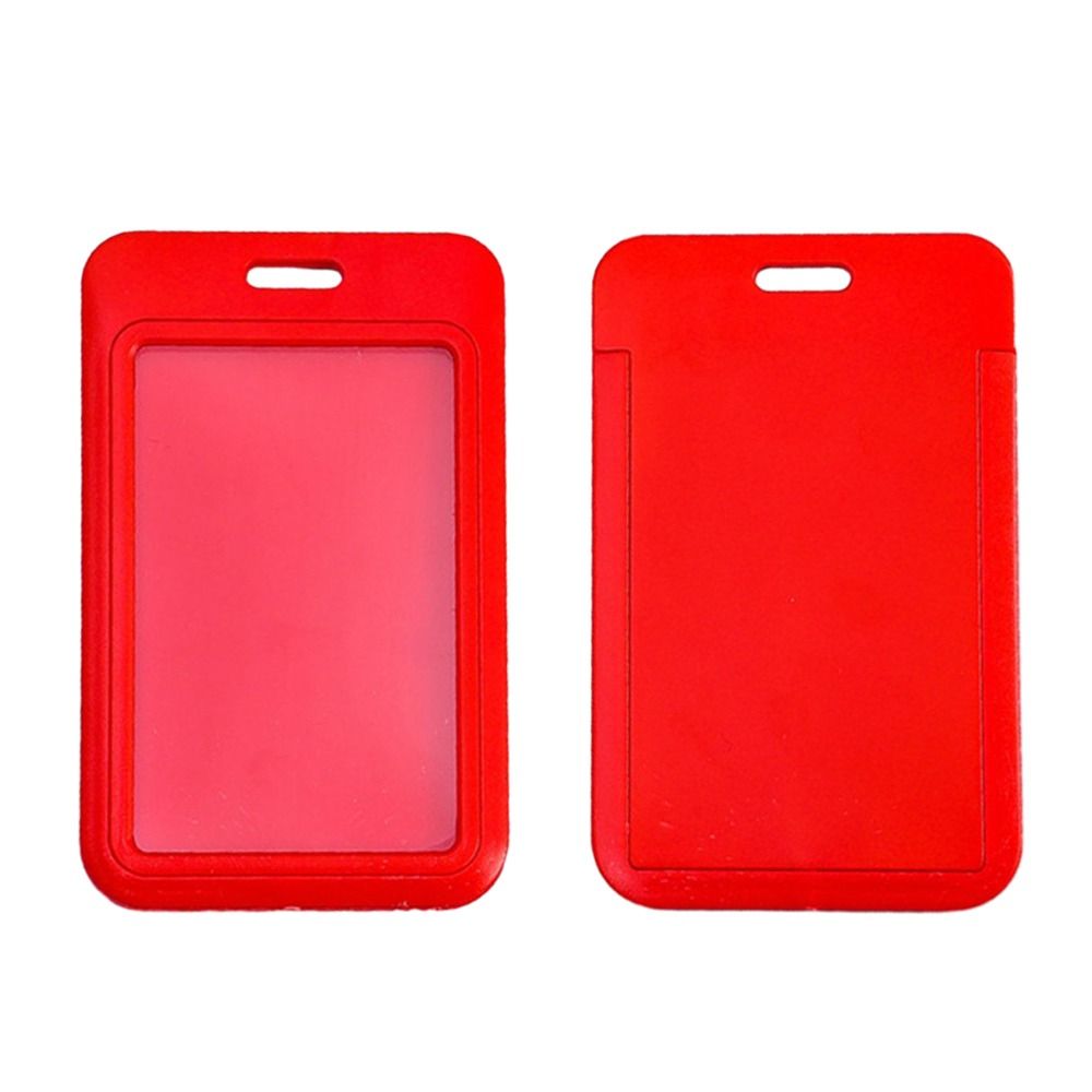 Tarjetero de plástico para estudiantes, funda bonita para tarjetas de crédito: Negro y rojo