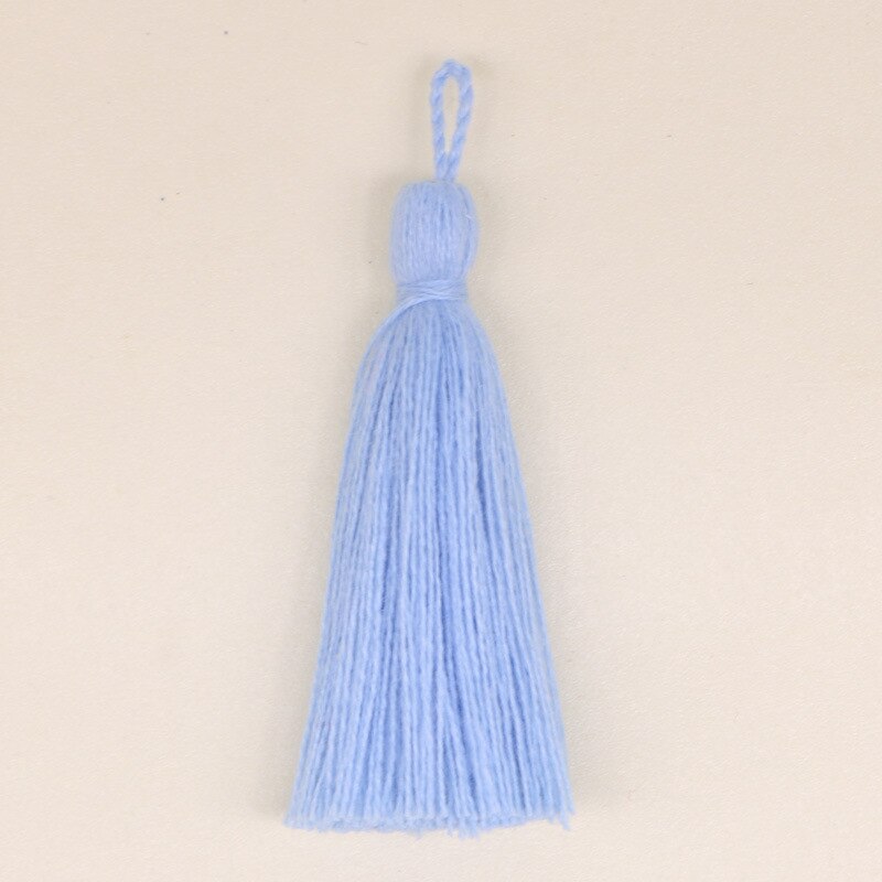 10PCS Mini Pure Cotton Colorful Tassels DIY Pendant Jewelry Curtain Garments Decorative Accessories Key Chain Handbag Pendants: Blue