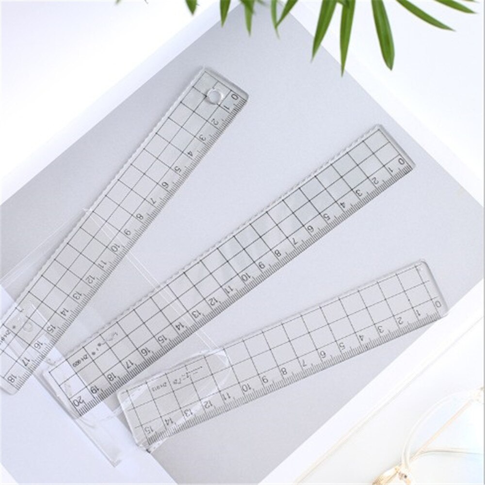 1pcs Simple Style 15cm 18cm 20cm Transparent Simple ruler square ruler cute stationery drawing supplies Office School Supplies