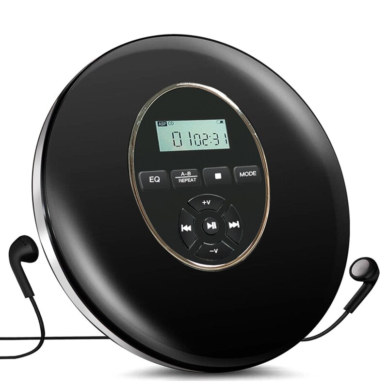 Reproductor de CD Estilo Redondo, auriculares portátiles HiFi, Walkman de CD, Reproductor de disco, recargable a prueba de golpes, 1 unidad