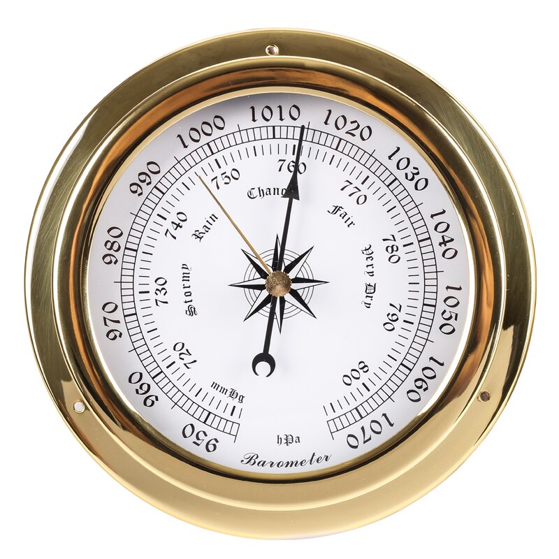 1 st mässing väska väderstation barometer temperatur hygrometer klocka och klocka tid 145mm 1-6 modell att välja  b91456: 145mm barometer
