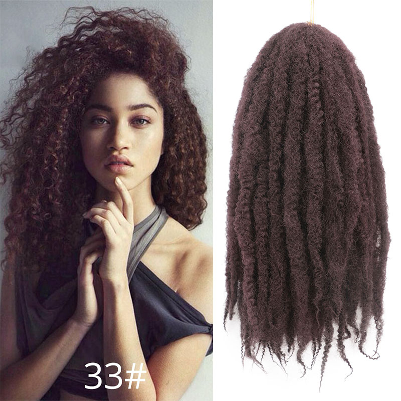 Ombre Marley Braids Hair Crochet Afro Kinky 18 inch Synthetic Braiding Hair Crochet Braids Hair Extensions Bulk: 33 / 5Pcs/Lot