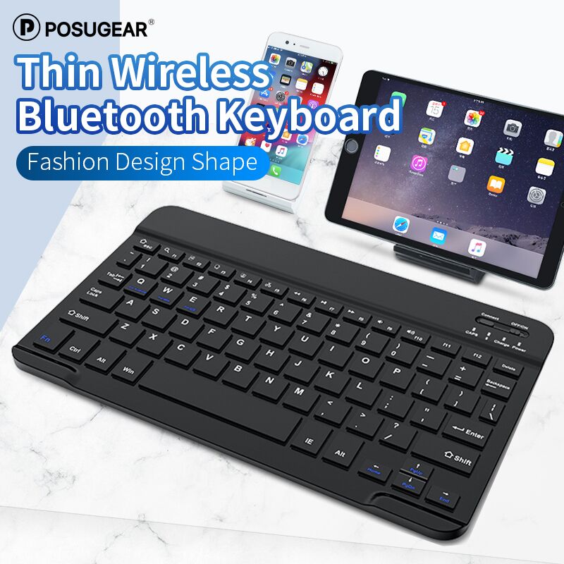 Posugear Delgado 2,4 GHz USB inalámbrico Mini teclado con número Touchpad teclado numérico para Android Phone windows Tablet, escritorio