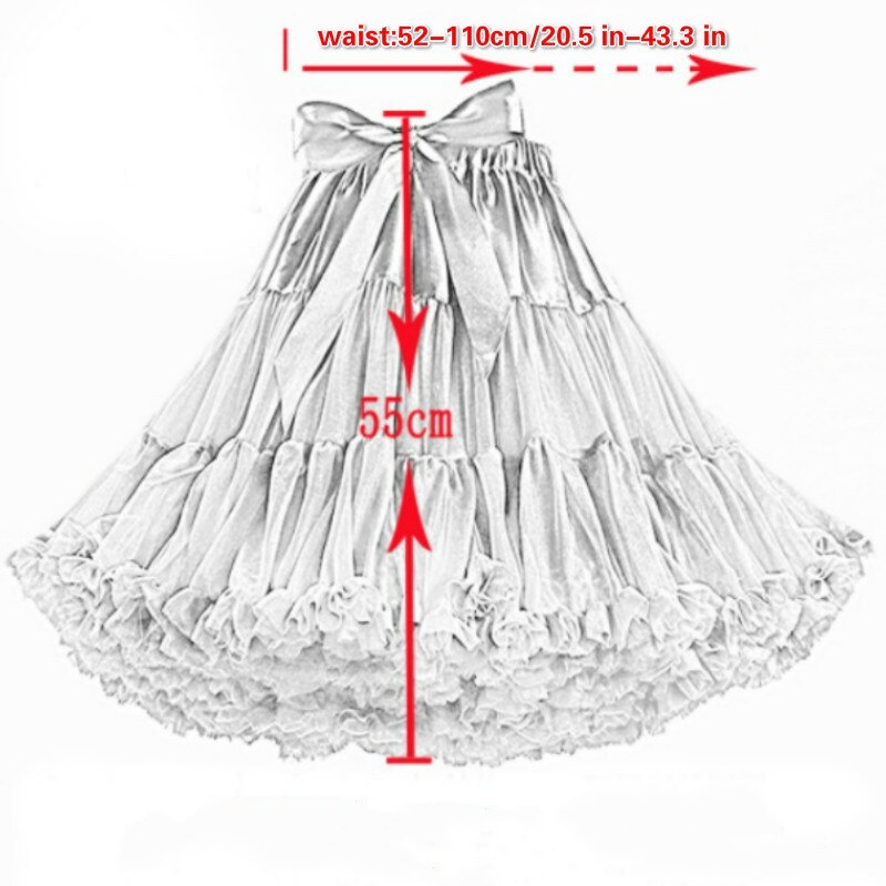Jupon Lolita pour femmes et filles, 55CM, jupon Crinoline, sous-jupe Tutu de princesse, jupe Cosplay