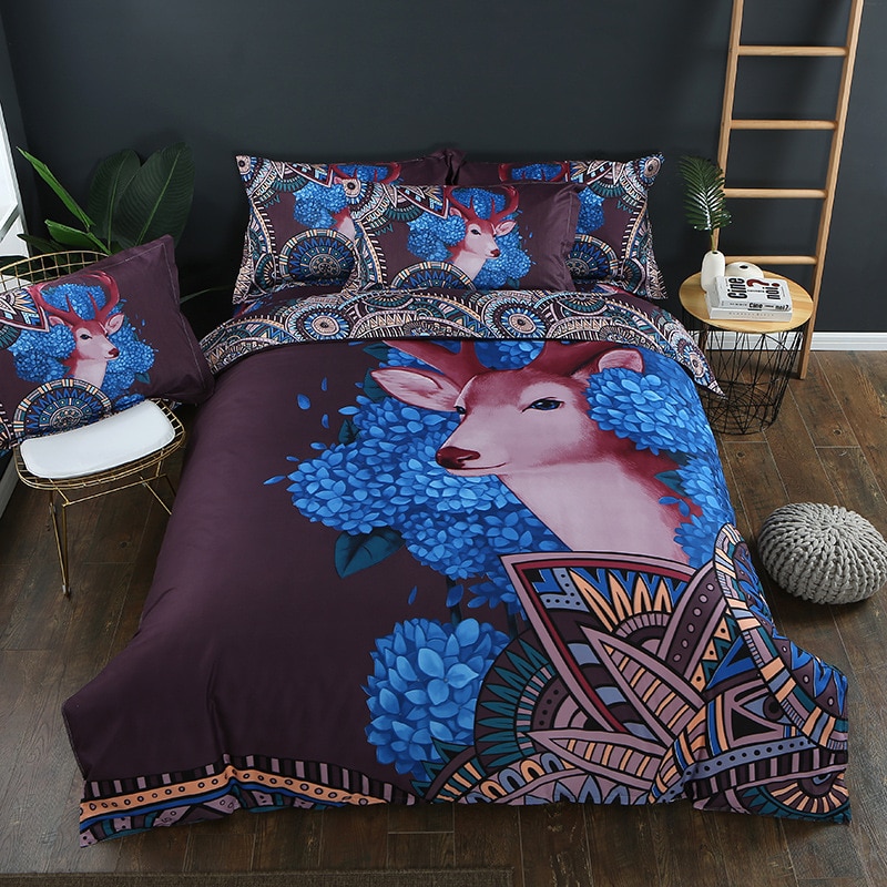 413D Tijger Dier Beddengoed Sets Dekbedovertrek Koning/Queen Size Tiger Wit Katoen Bed Cover Leeuw Eenhoorn Beddengoed kussensloop
