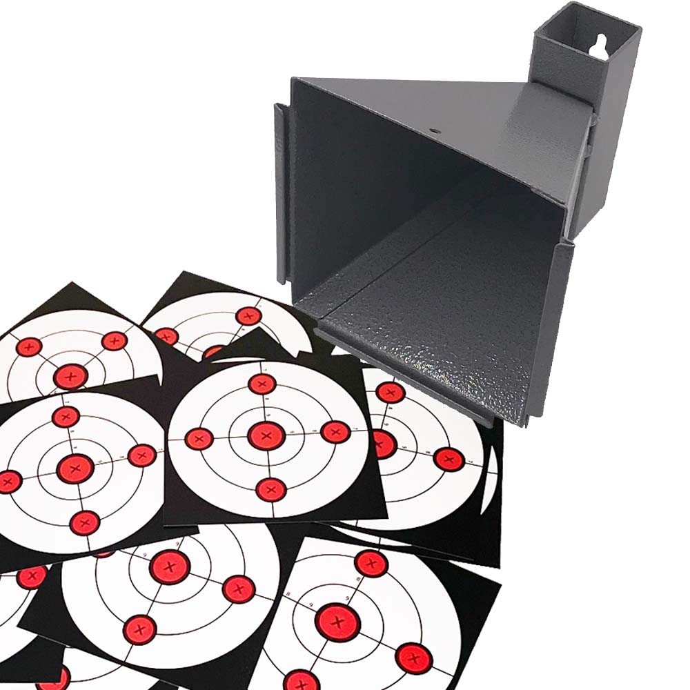 Grey Metal Pellet Trap Funnel-shape with 20 Counts Paper Targets Small 5.50 inch 14 cm: Beige