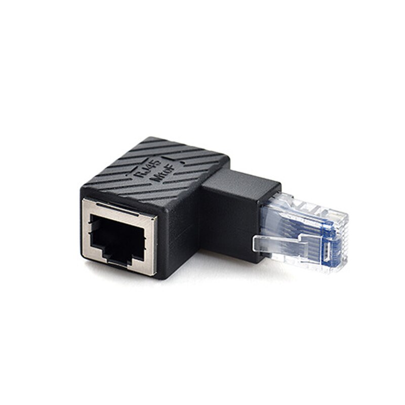 90/180/270 Degree Right Angle RJ45 Male To Female Cat5/6 Ethernet LAN Extension Adapter