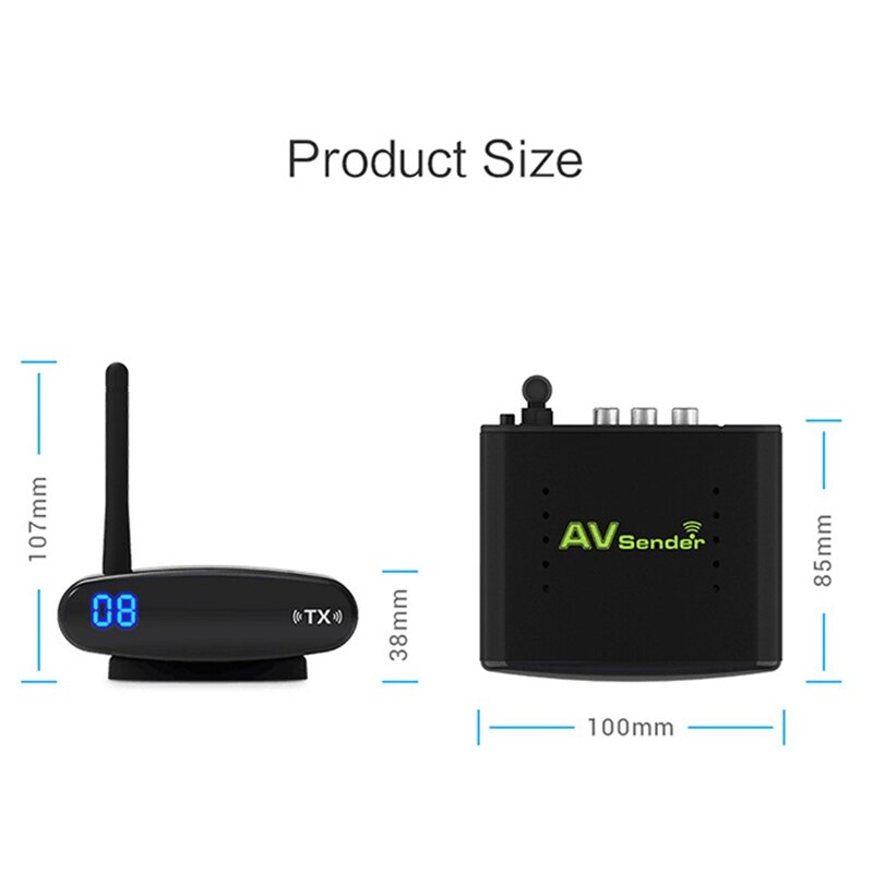 2.4 GHz Wireless AV Sender o Video Transmitter & Receiver Long Distance PAT-330 EU Plug