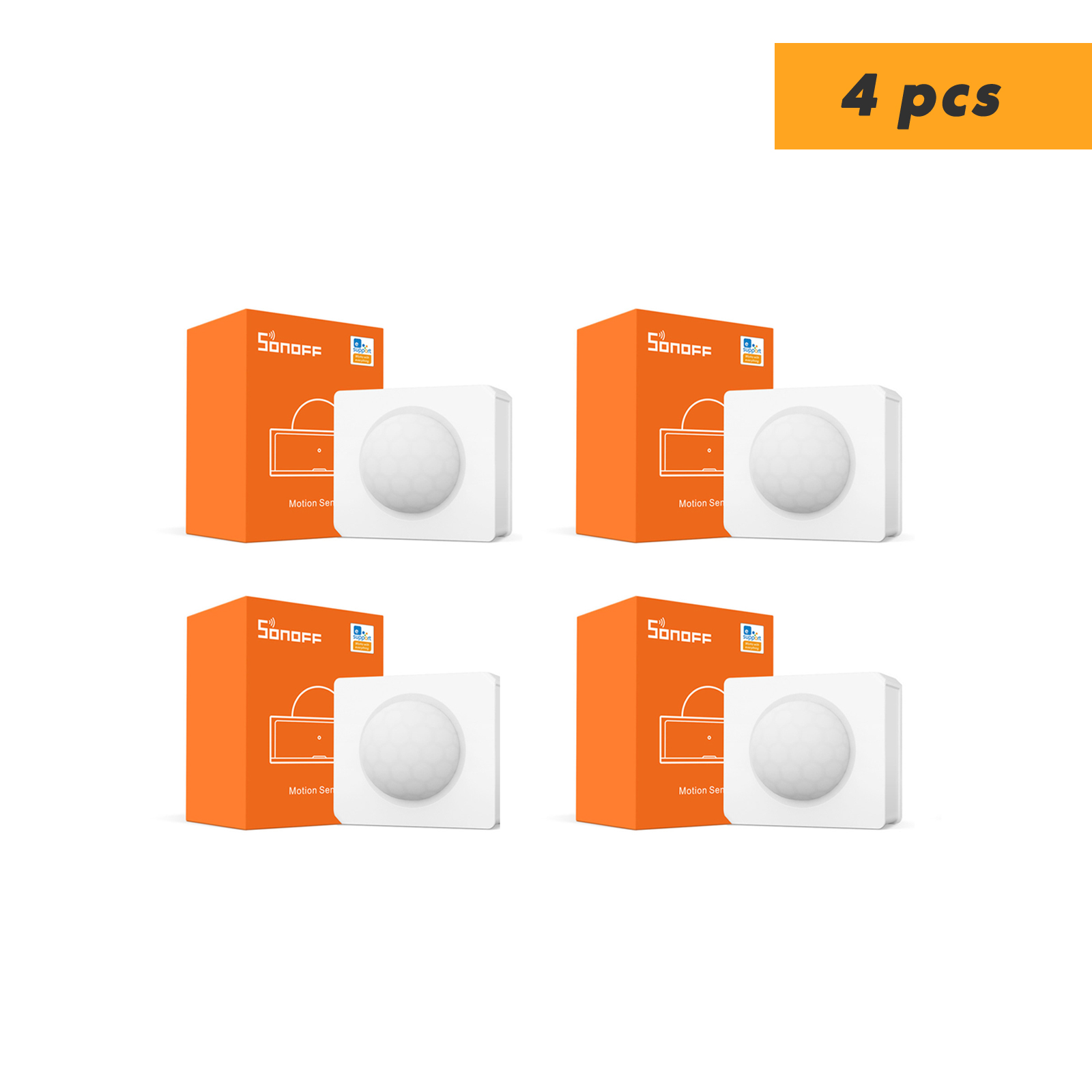 SONOFF SNZB 03 Zigbee Motion Sensor PIR Human Body Sensor, Support SONOFF Zigbee Bridge ZBBridge, Home Assistant via Zigbee2mqtt: SNZB03-4pcs