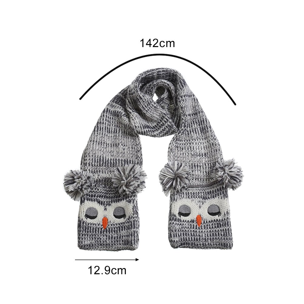 Cartoon Autumn Winter Children Scarf Cute Shawls Thick Warm Neck Soft Wrap Scarves Knitted Neck Warmer for Outdoor Camping