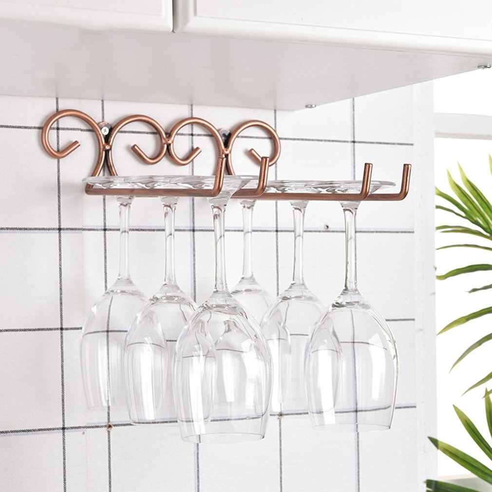 Hanging Suction Cup Frame Stainless Steel Rack Wall Mount Wine Glass Stemware Shelf Bar Tools Accessories