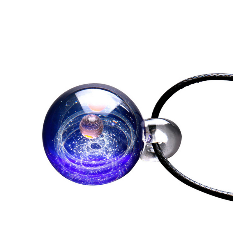 Tiny Universe Crystal Ketting Galaxy Glas Bal Hanger Ketting Sieraden HSJ88