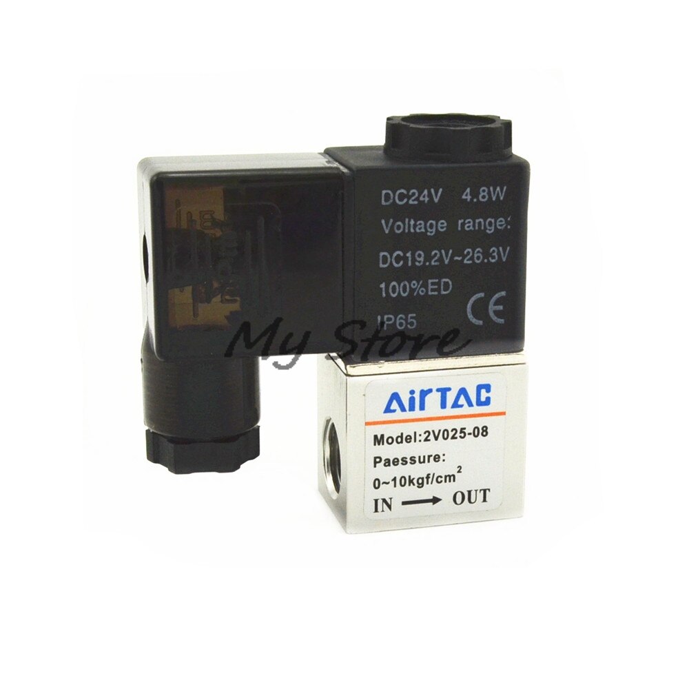 Pneumatic 2 Way 2 Position Air Directional Control Solenoid Valve 2V025-08 DC12V DC24V AC110V AC220V