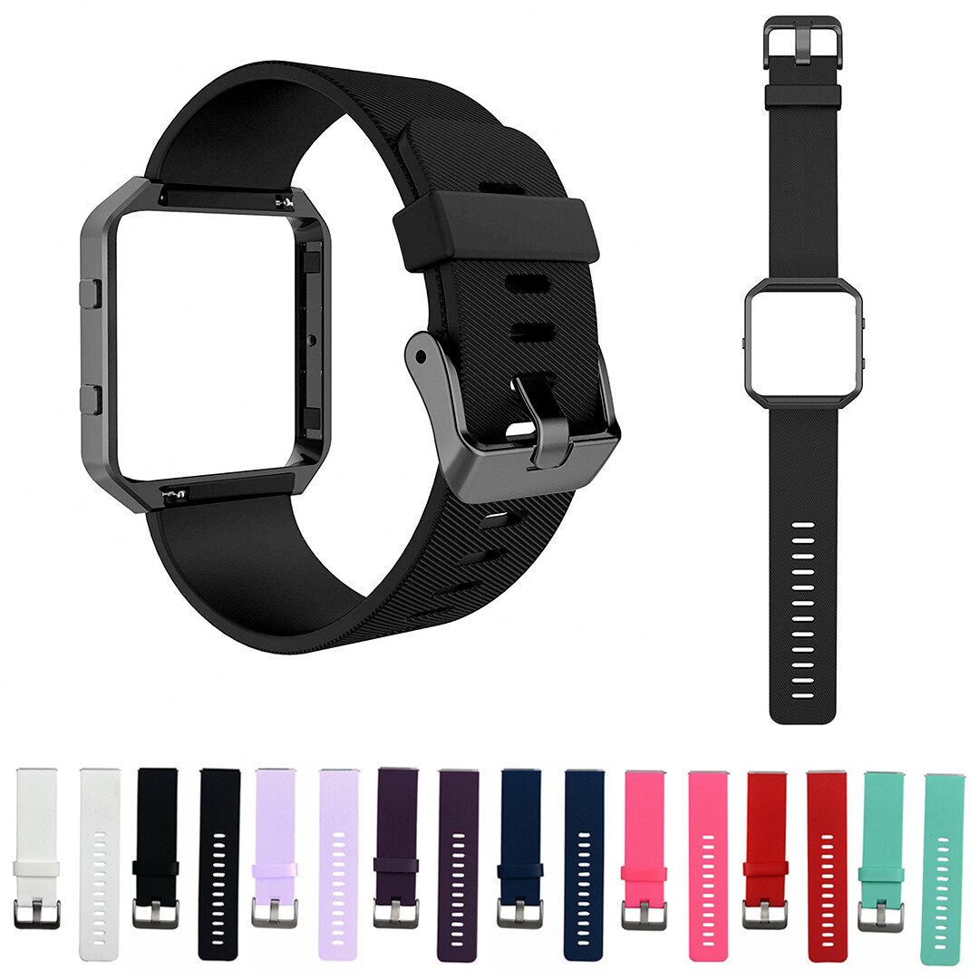 Pulsera deportiva de 8 colores para Fitbit Blaze, banda de silicona suave para reloj Fitbit Blaze, repuesto de correa con barra de primavera
