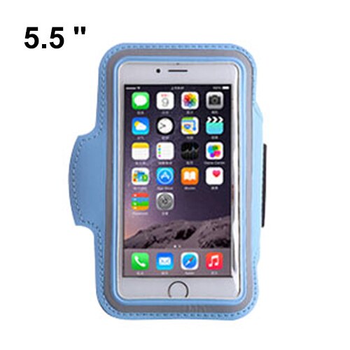 Nylon Sport Armband voor hardlopen smartphone Case Waterdicht 5.5 inch Telefoon Tas met Armband voor iPhone 5 s/6 /6 Plus Samsung S4/S5: Light Blue 5 5 inch