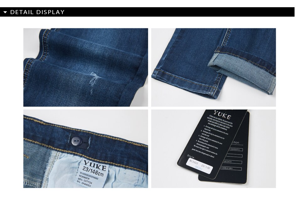 Yuke boy, jeans elastikbånd slim fit jeans herre stretch straight jeans børne jeans 8-15 år  m13453