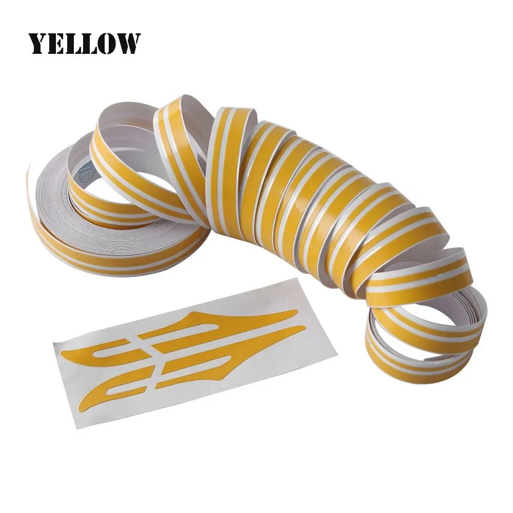 1 rol veelkleurige striping pin streep steamline dubbele lijn tape auto body sticker vinyl sticker auto decoratie styling tools: YELLOW