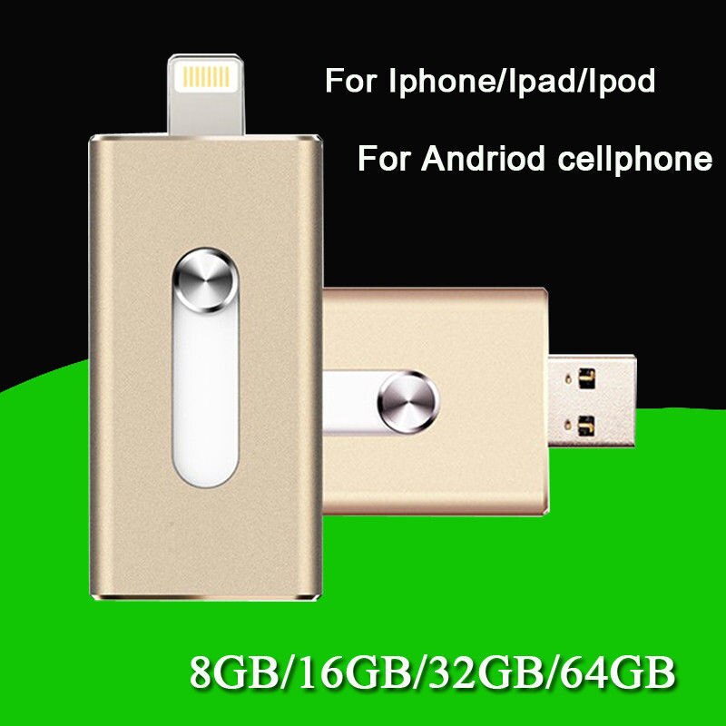 I-Flash Drive Storage FOR iPhone/iPad/iPod IOS 8pin USB Memory Stick 32GB 64GB 128GB OTG