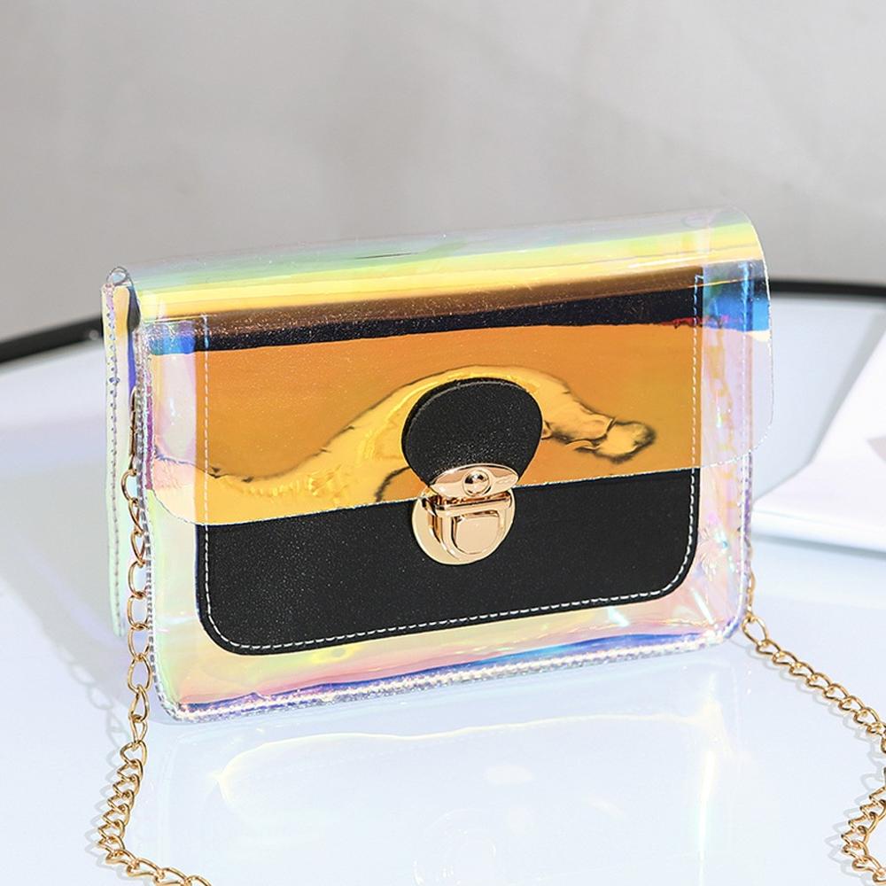 Kette Riemen transparent Umhängetasche Patchwork Frauen Strand Telefon Tasche Wasserdichte Reisetasche Schulter Tasche Handtasche Dame Taschen: A