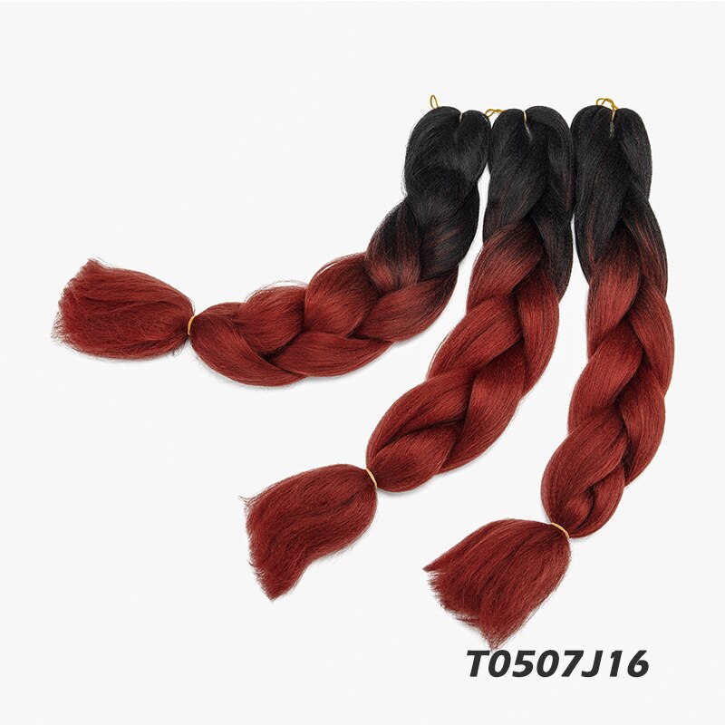 Lelinta Ombre Jumbo Braiding Hair Extensions Kanekalon Synthetic Braiding Hair 24inch 3Pack/Lot Two Tone Braiding Hair (Brown): #1B / 3Pcs/Lot