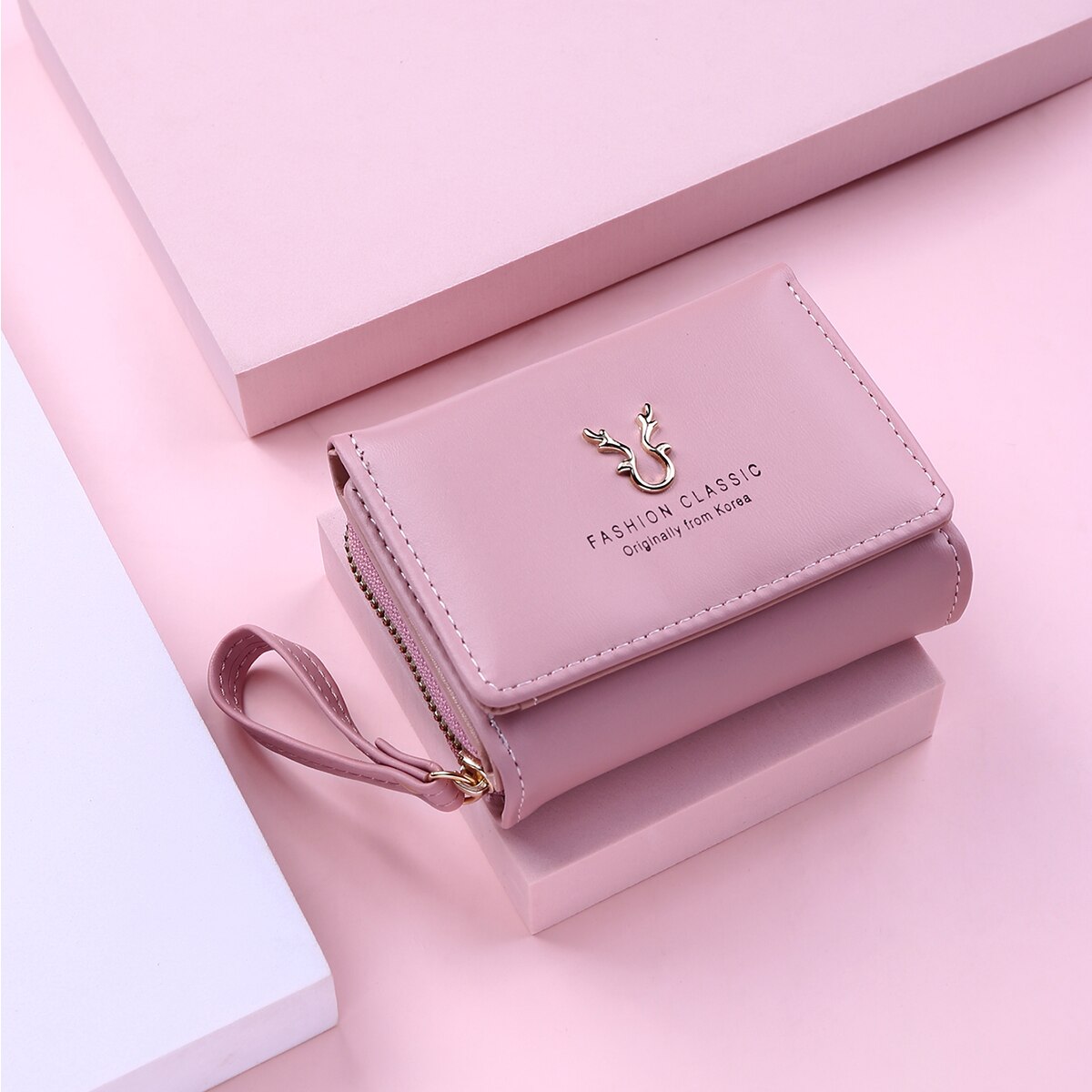 2022 Mode Vrouwen Portemonnee Korte Vrouwen Portemonnee Portefeuilles Voor Vrouw Kaarthouder Kleine Dames Portemonnee Vrouwelijke Hasp mini Clutch: Pink