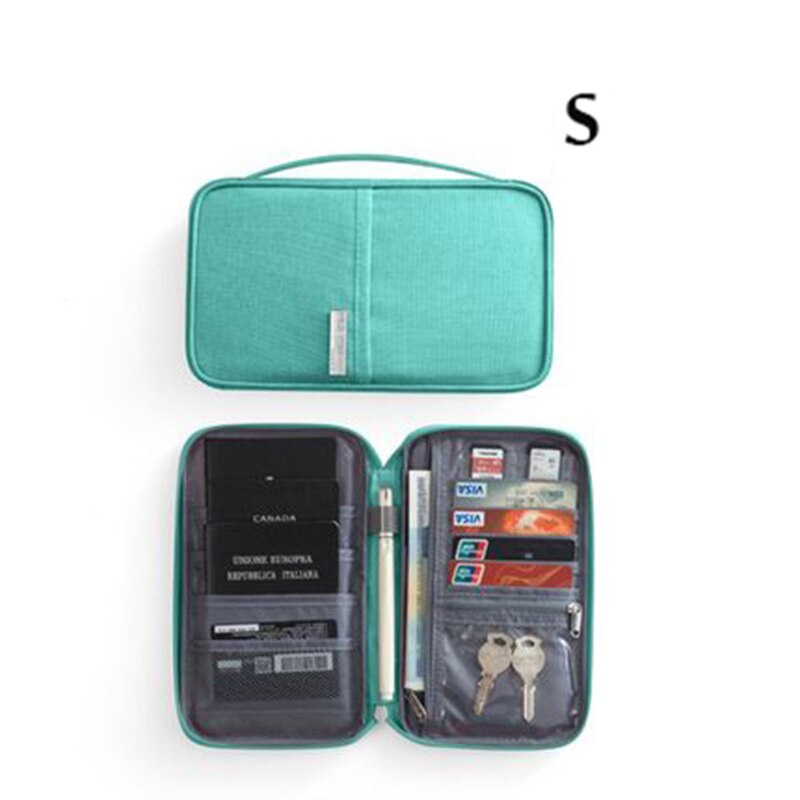 Reizen Portemonnee Familie Paspoorthouder Creatieve Waterdichte Document Case Organizer Travel Accessoires Document Tas Kaarthouder: Sky blue S Card Pack