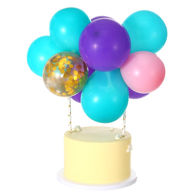 5Inch Balloon Cake Topper Wedding Confetti Metal Balloons Cake Topper balons for Birthday Party Cake Decoration Baby Shower deco: 1set cake topper M