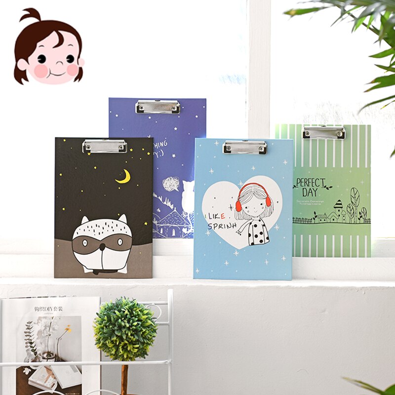 A4 Cartoon Cute Board Clip Student Office Board Folder Pad Learning Stationery