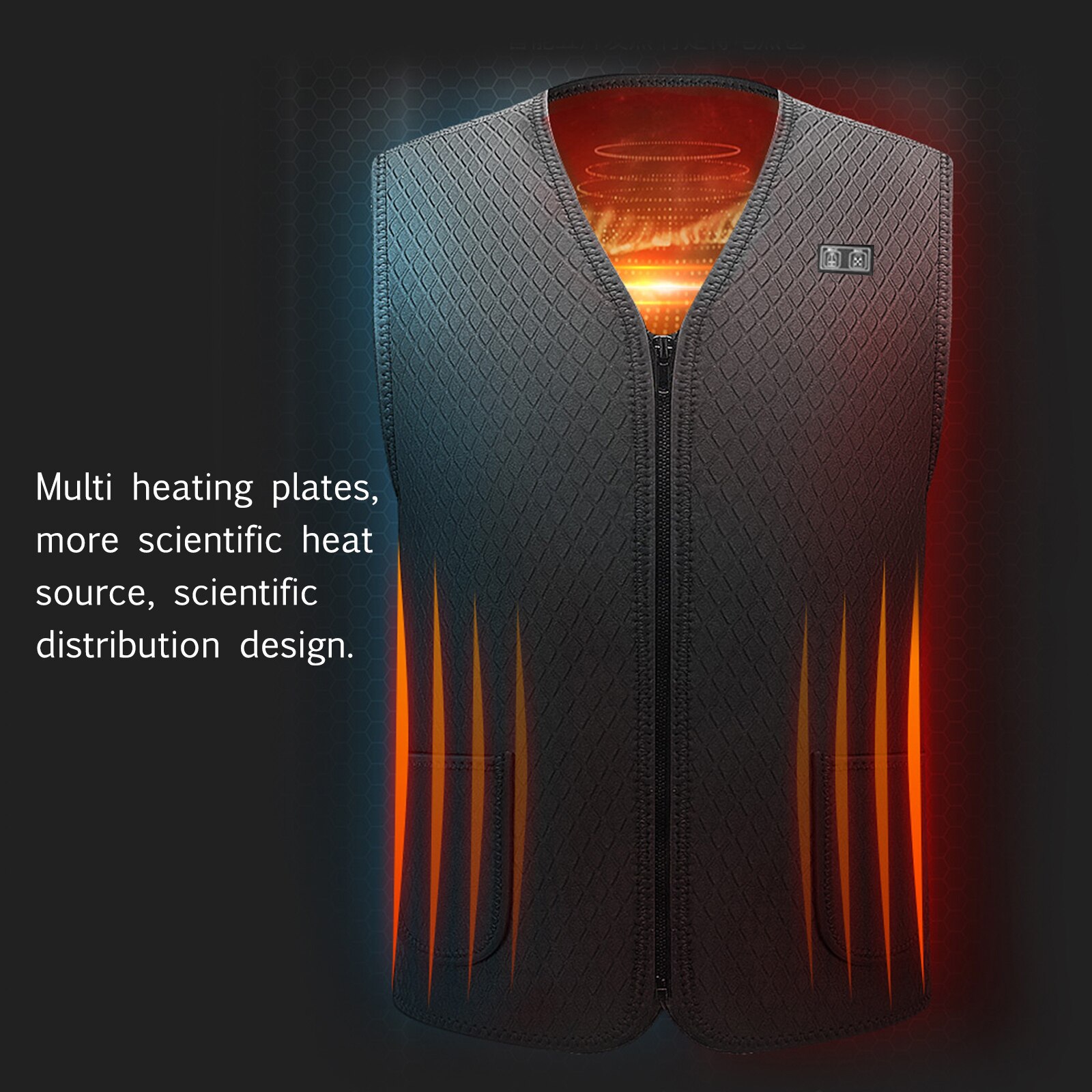7 områder opvarmet jakke varme vest usb smart vaskbar størrelse justerbar usb opladning opvarmet tøj vinter varmere tøj