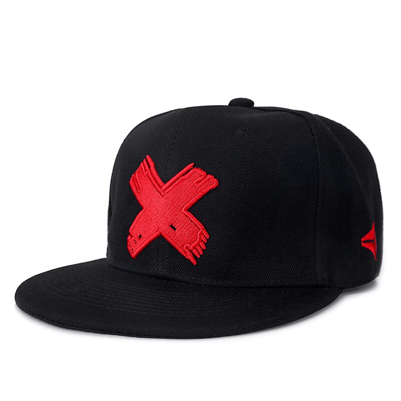 Brand letter x snapback cap bomuld baseball cap til mænd kvinder justerbar hip hop far hat bone garros: Rød