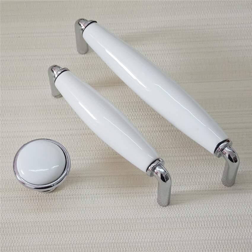 Pomo de cerámica para Manilla de puerta de 3,75 "y 5", pomos de tirador de armario cromado y plateado, tiradores modernos para cajones, Hardware para muebles